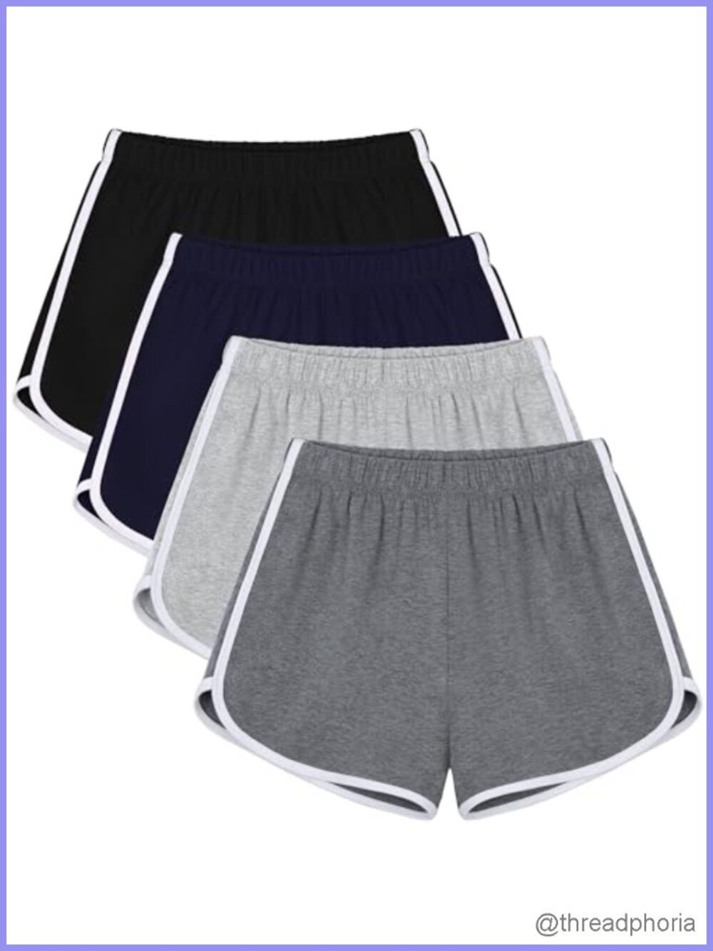 4 Pack Women's Cotton Yoga Shorts Loose Athletic Running Dance Shorts Summer